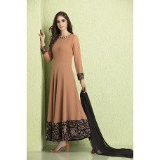 CTL-129 BEIGE GEORGETTE AND CREPE CIRCULAR READY MADE SUIT